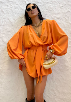 La Milla Keep On Shining orange short jumpsuit
