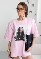 T-shirt z nadrukiem La Milla Miss Lacy różowa