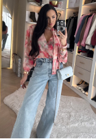 Koszula w kwiaty La Milla Your Own Person niebiesko-różowa