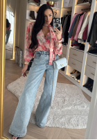 Koszula w kwiaty La Milla Your Own Person niebiesko-różowa