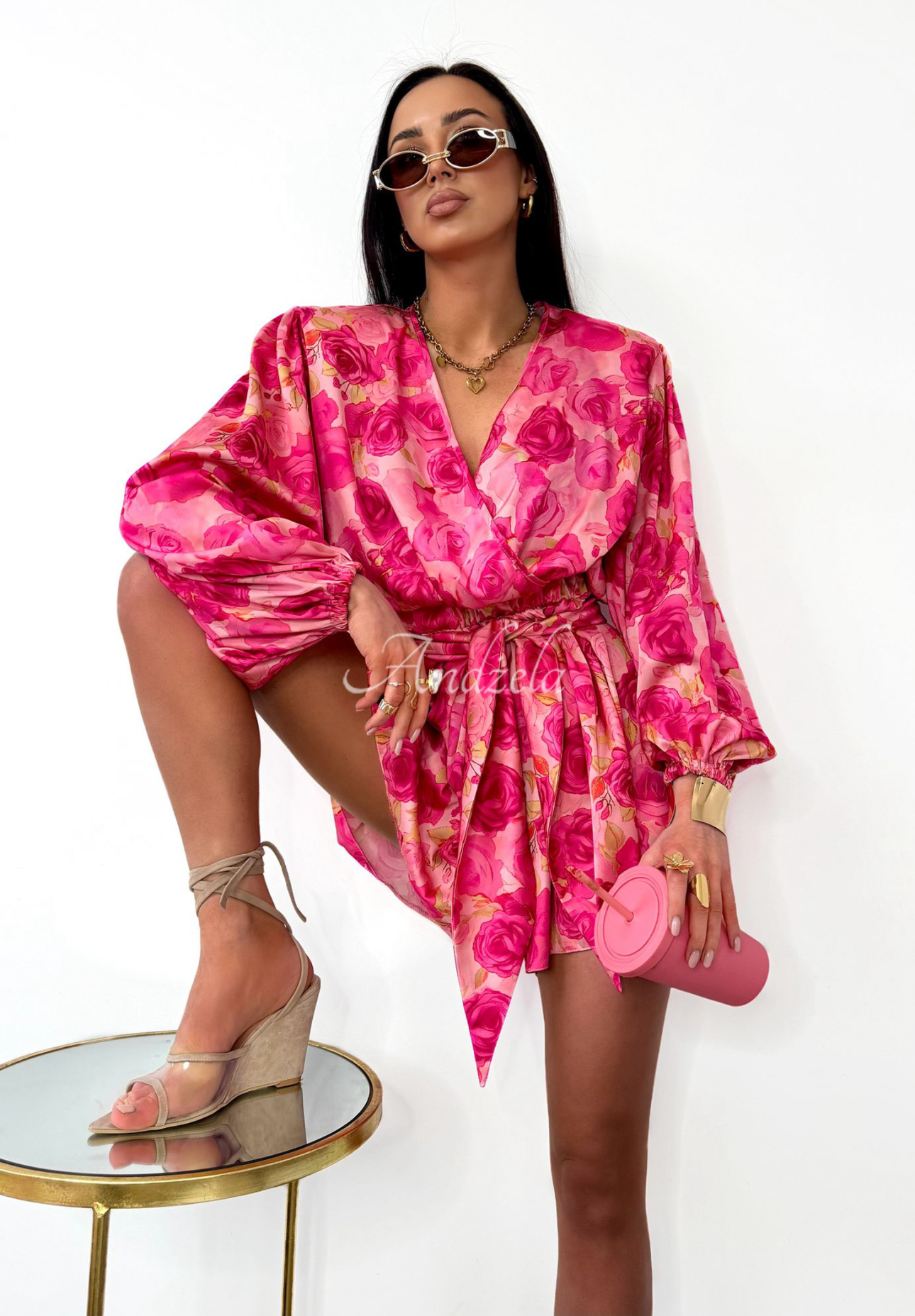 La Milla Sun-Kissed Flowers short pink-red jumpsuit