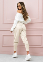 Materiałowe spodnie masełko Gentle Touch beżowe