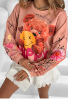 Dwustronna bluza z misiem Teddy Craziness różowa