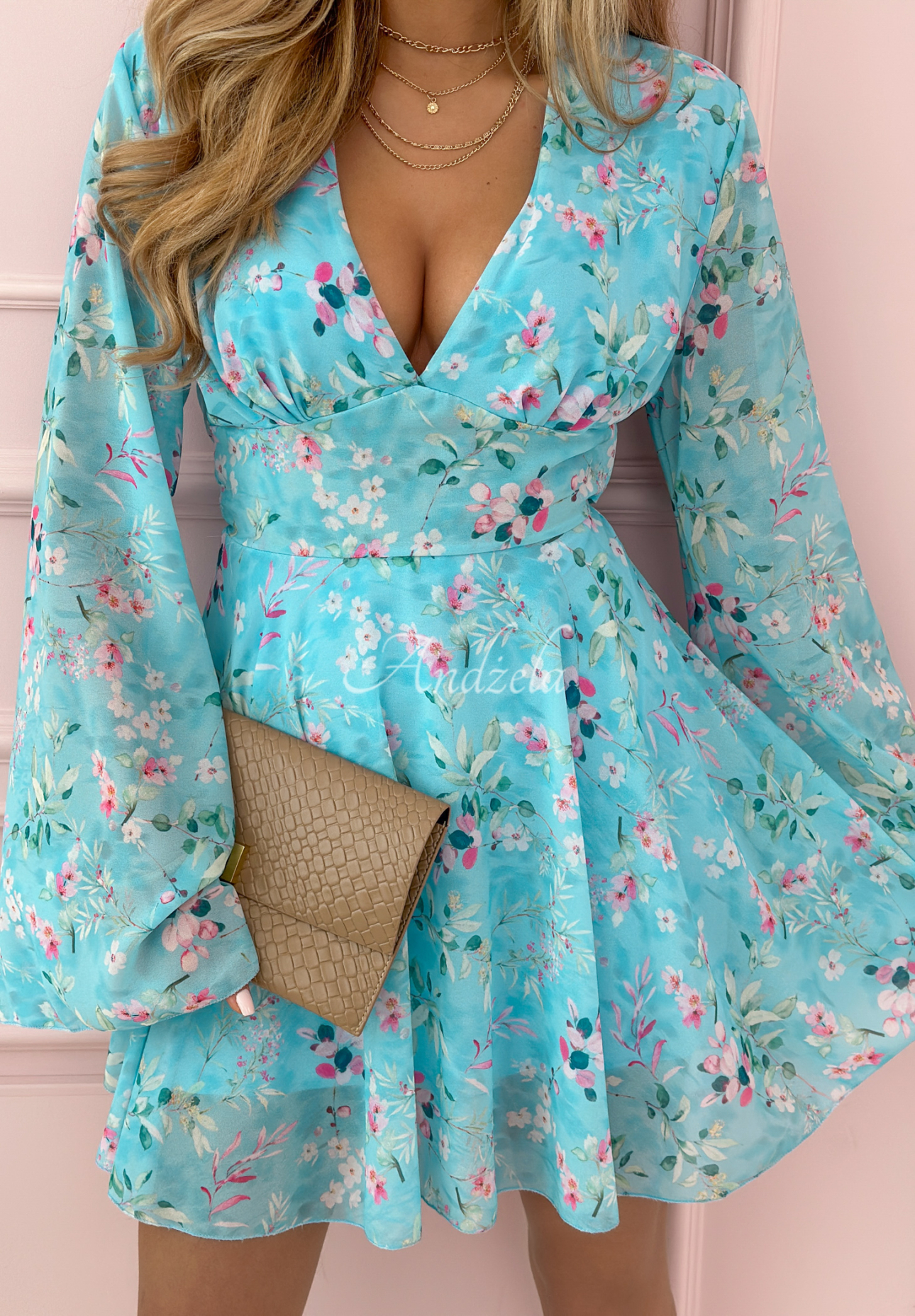 Lots Of Flowers blue floral mini dress
