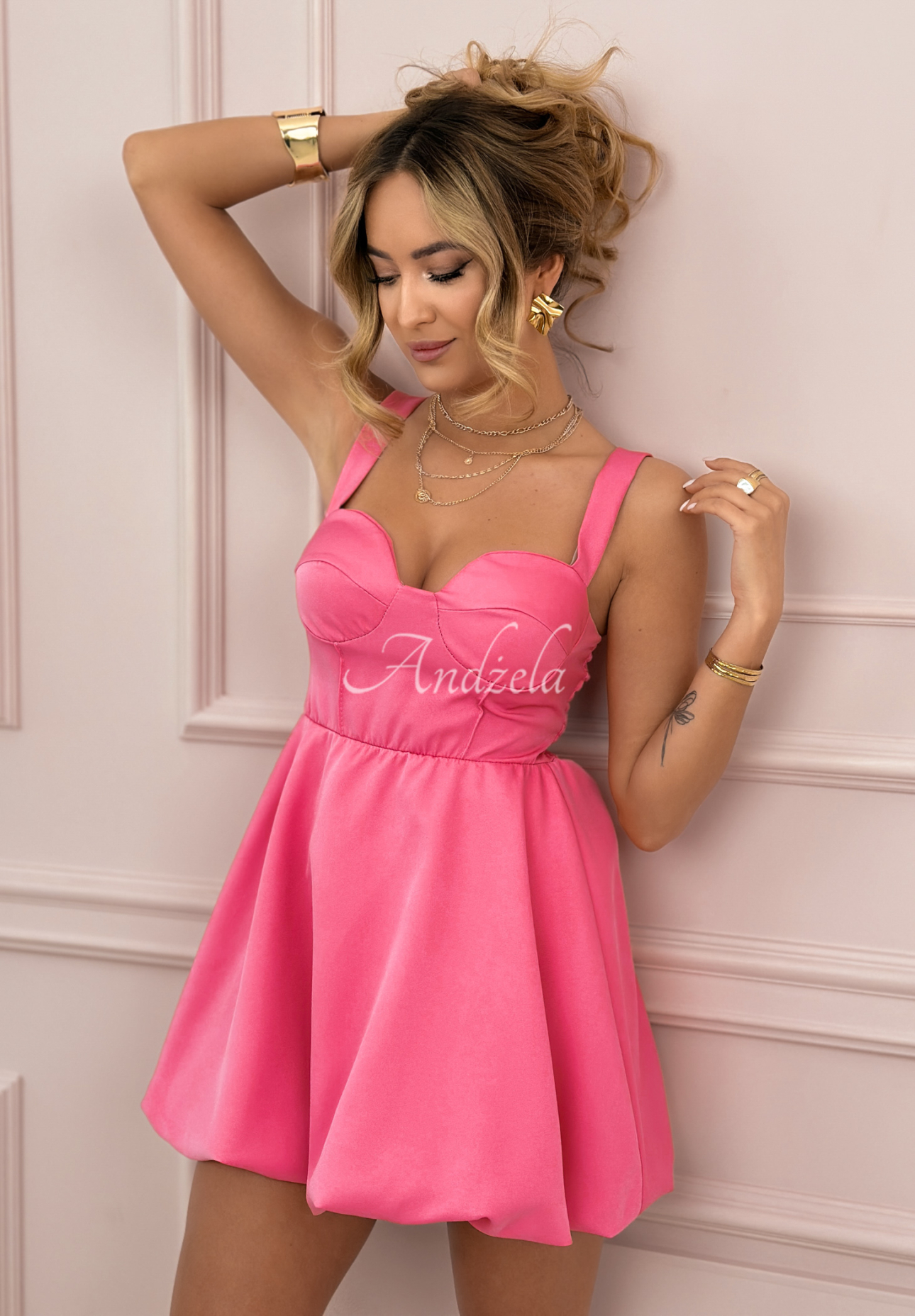 You Define Beauty mini bombshell dress pink