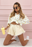 Jeansowe szorty Hot Girl Style beżowe