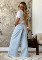 Spodnie jeansowe wide leg Quick Fix jasnoniebieskie