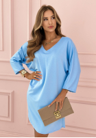 Sukienka oversize z wiązaniem Bow For Me błękitna