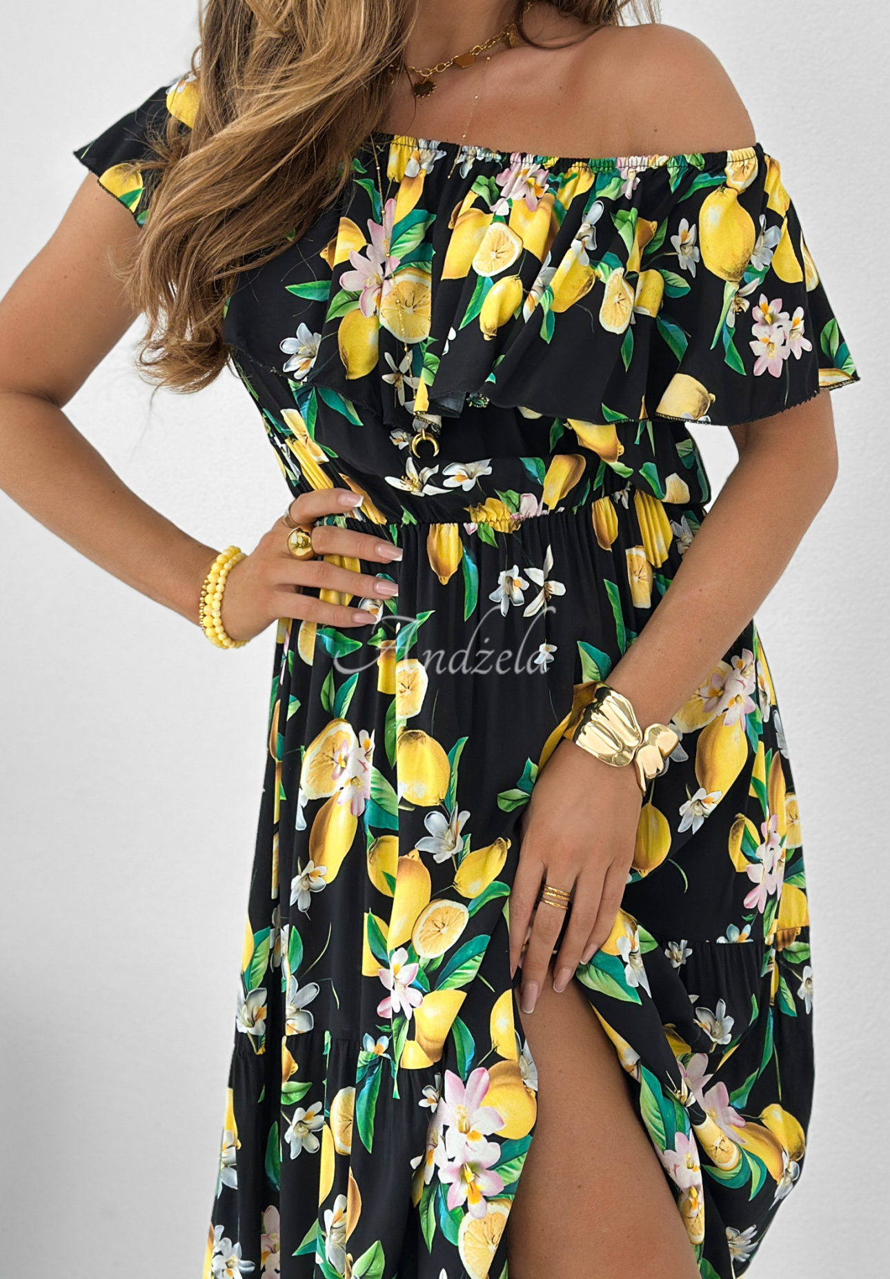 Spanish Lemons lemon dress black