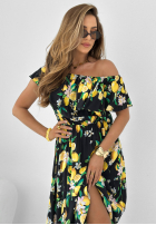 Sukienka hiszpanka w cytrynki Spanish Lemons czarna