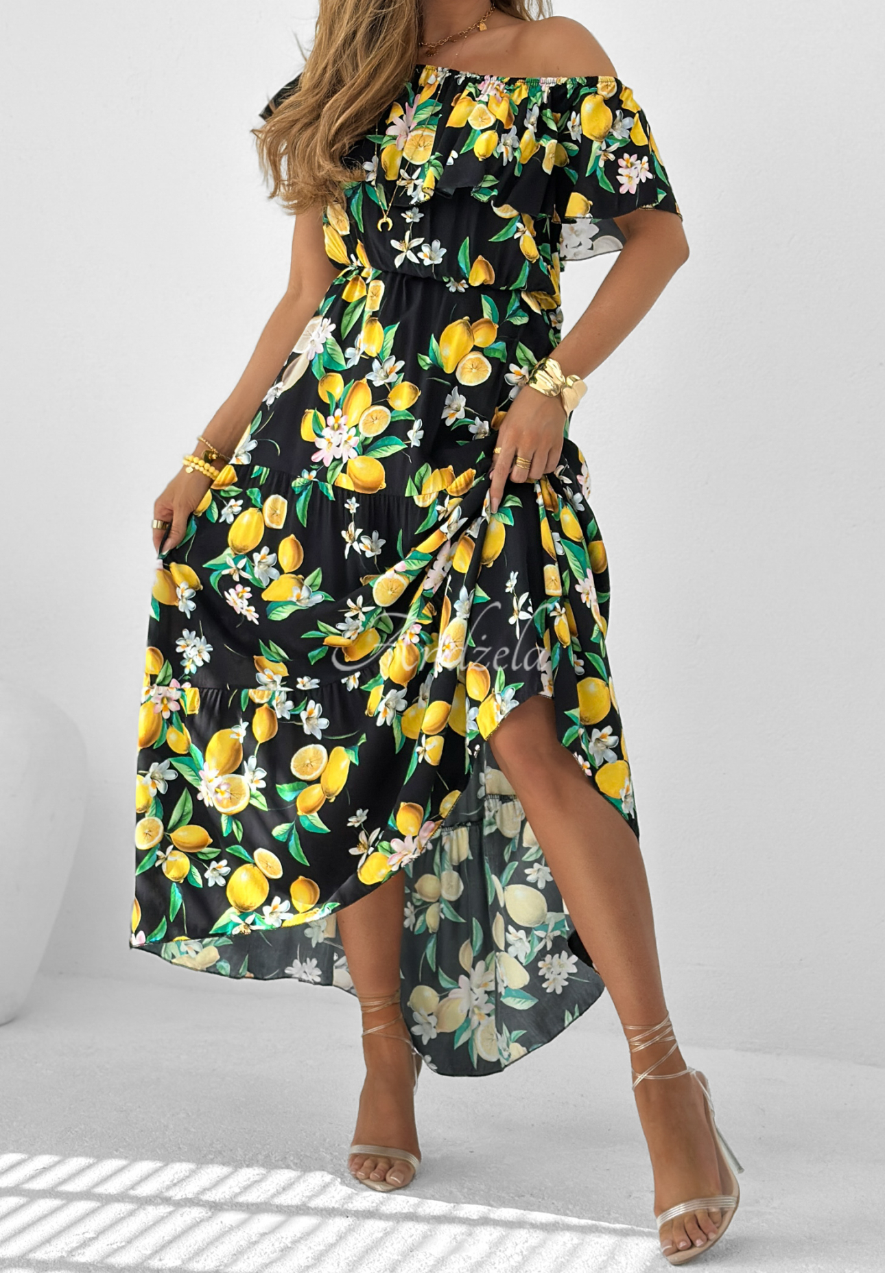 Spanish Lemons lemon dress black
