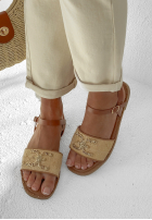Sandały Sandy Times camelowo-beżowe