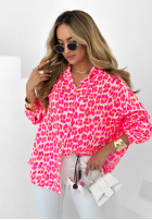 Muslin shirt in camouflage Spice Islands neon pink