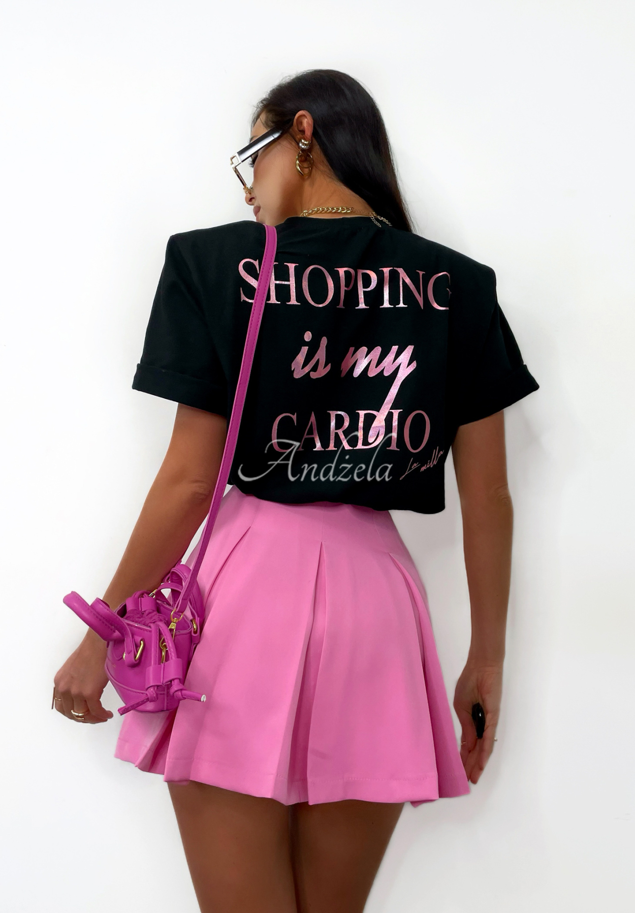 La Milla Casa De Moda pleated mini skirt and shorts pink