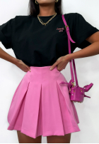 Plisowane spódnico-spodenki mini La Milla Casa De Moda ciemnoróżowe