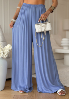 Wiskozowe spodnie wide leg Letter To Summer niebieskie