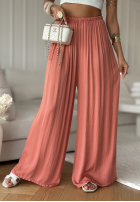 Wiskozowe spodnie wide leg Letter To Summer brzoskwiniowe