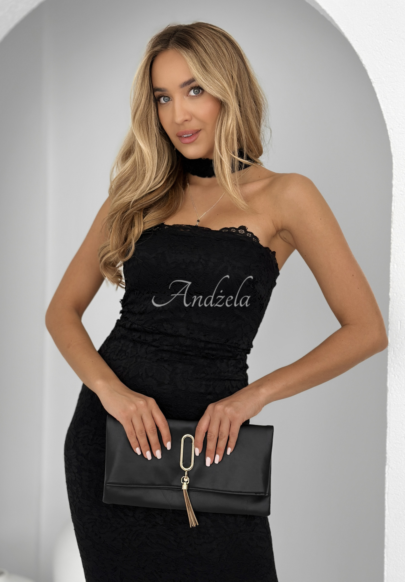 Grand Finale lace maxi dress black