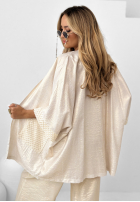 Kardigan z ażurowymi kieszeniami Oceanic Crest złoty