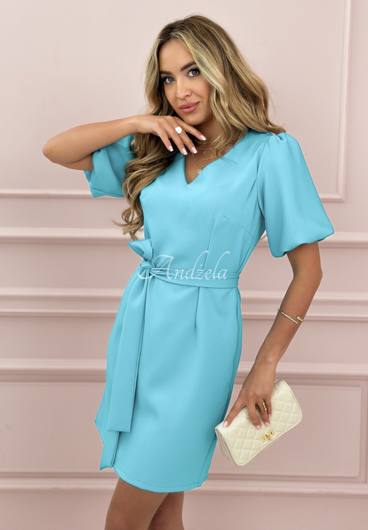 Golden Girls mini dress with buffets blue