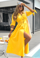 Sukienka maxi Watching The Sunrise bananowa