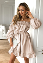 Spanish dress with belt More Than That beige