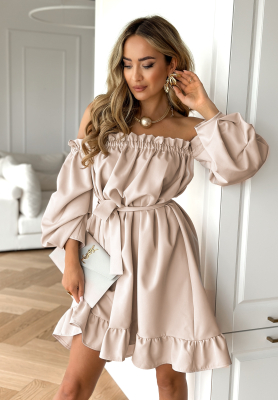 Spanish dress with belt More Than That beige