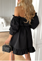 Sukienka hiszpanka z paskiem More Than That czarna