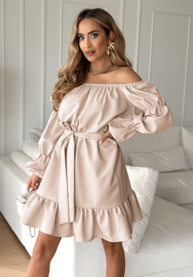 Spanish dress with belt To Love Me beige