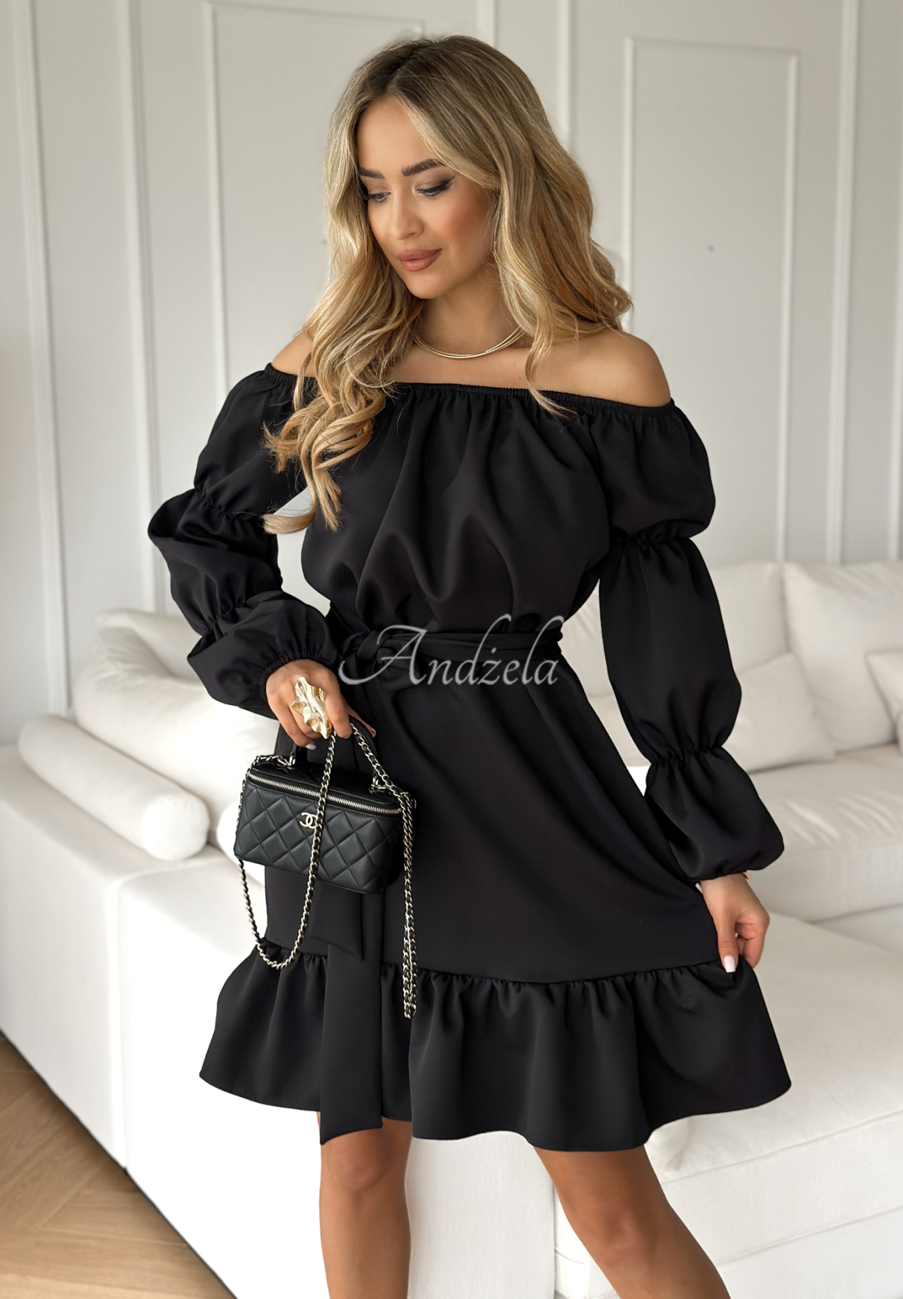 Spanish dress with belt To Love Me black
