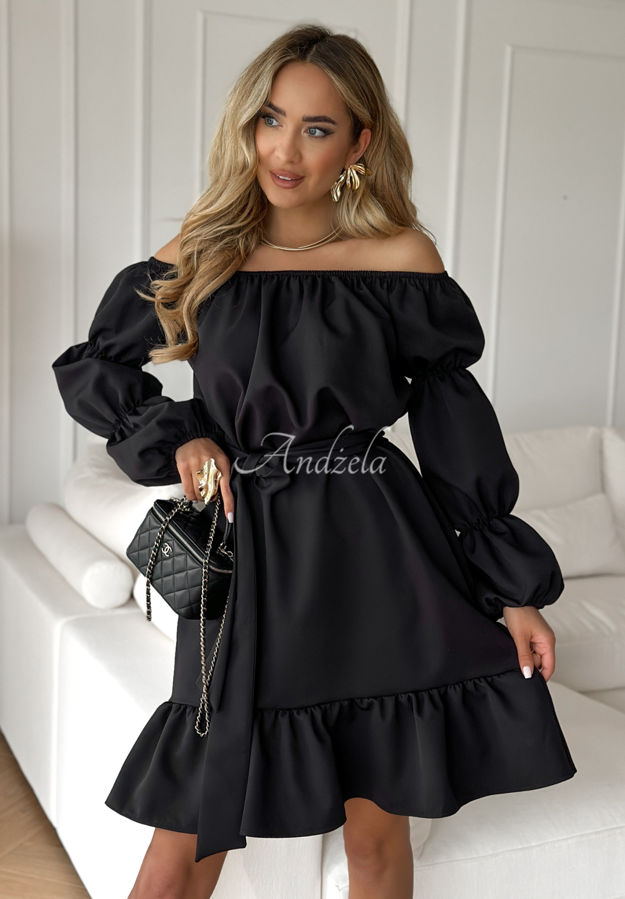 Spanish dress with belt To Love Me black