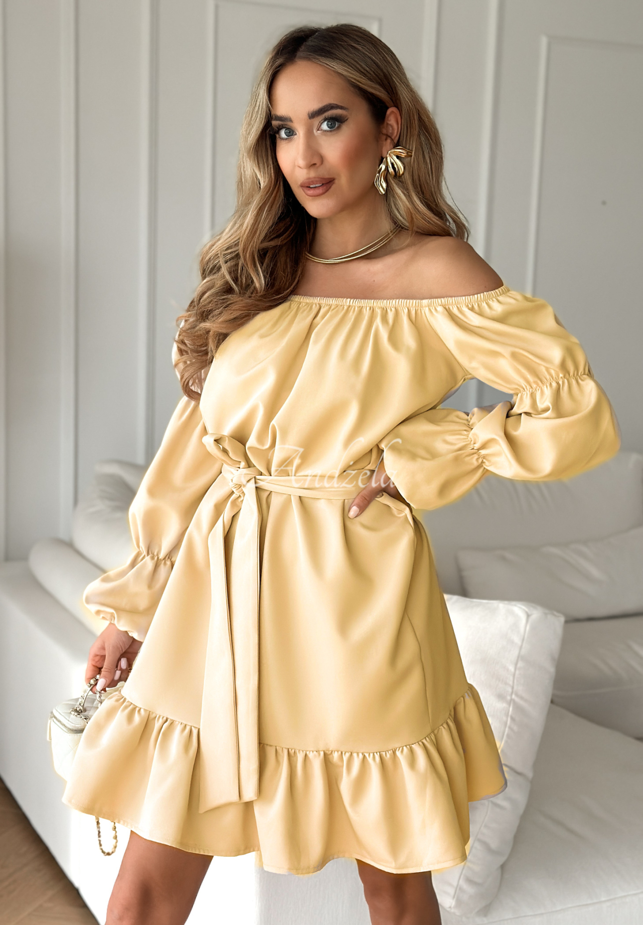 Spanish dress with belt To Love Me banana dress