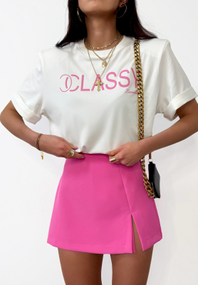 Mini skirt-shorts with slit La Milla Got My Attention pink