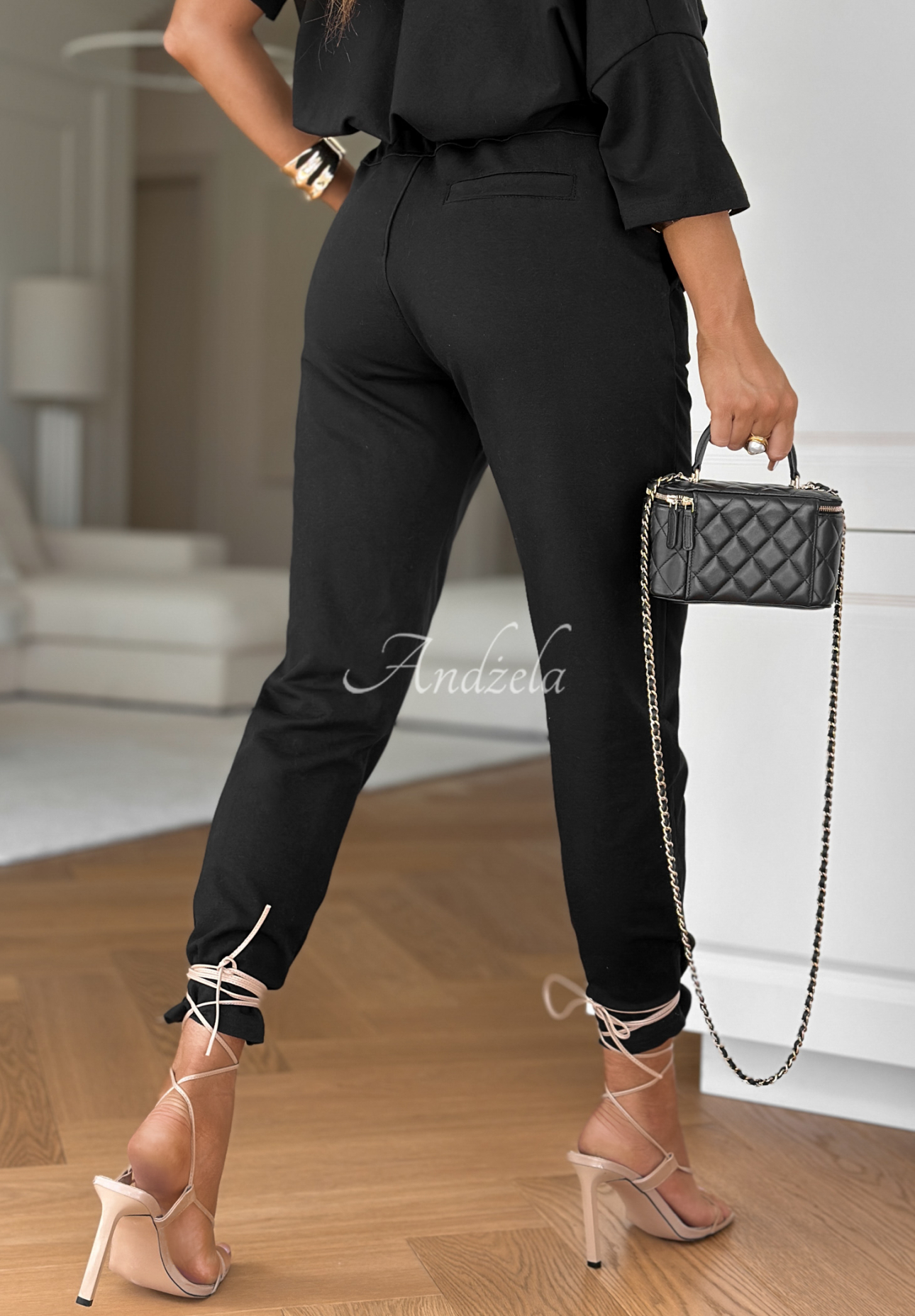 Meet Me Today fabric pants black
