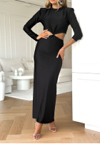 Sukienka maxi z wycięciami So Stunning czarna