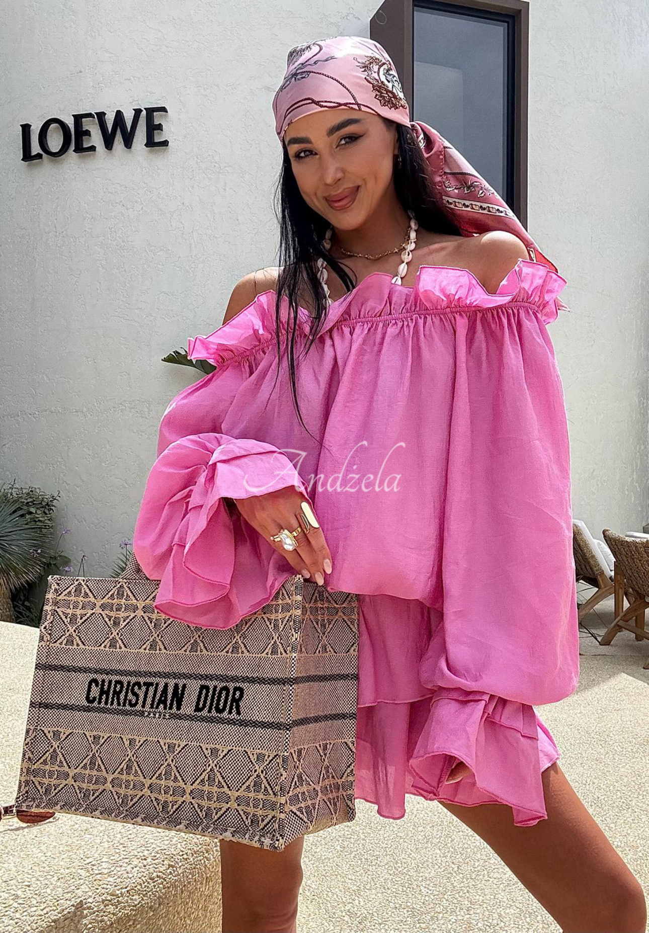 Wiskozowe spódnico-spodenki La Milla Spring Is In The Air różowe