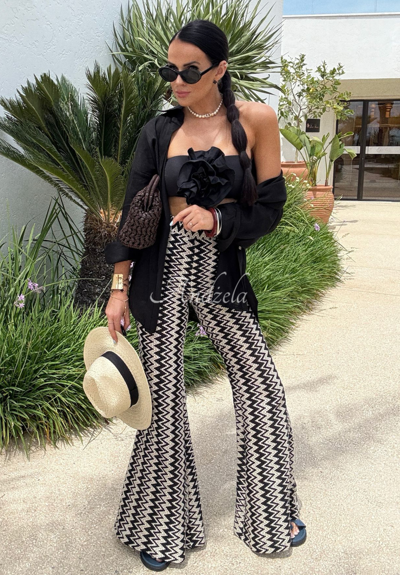 La Milla Sun-Kissed Shades openwork bell bottoms black