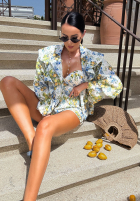 Jednoczęściowy kostium kąpielowy w cytrynki La Milla Tasty Lemons żółto-niebieski