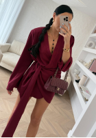 Krótki kombinezon z paskiem La Milla Don't Waste Time bordowy