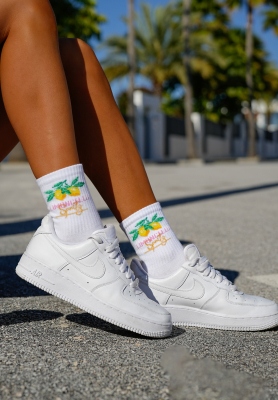 Long Limoncello Sparkling white socks