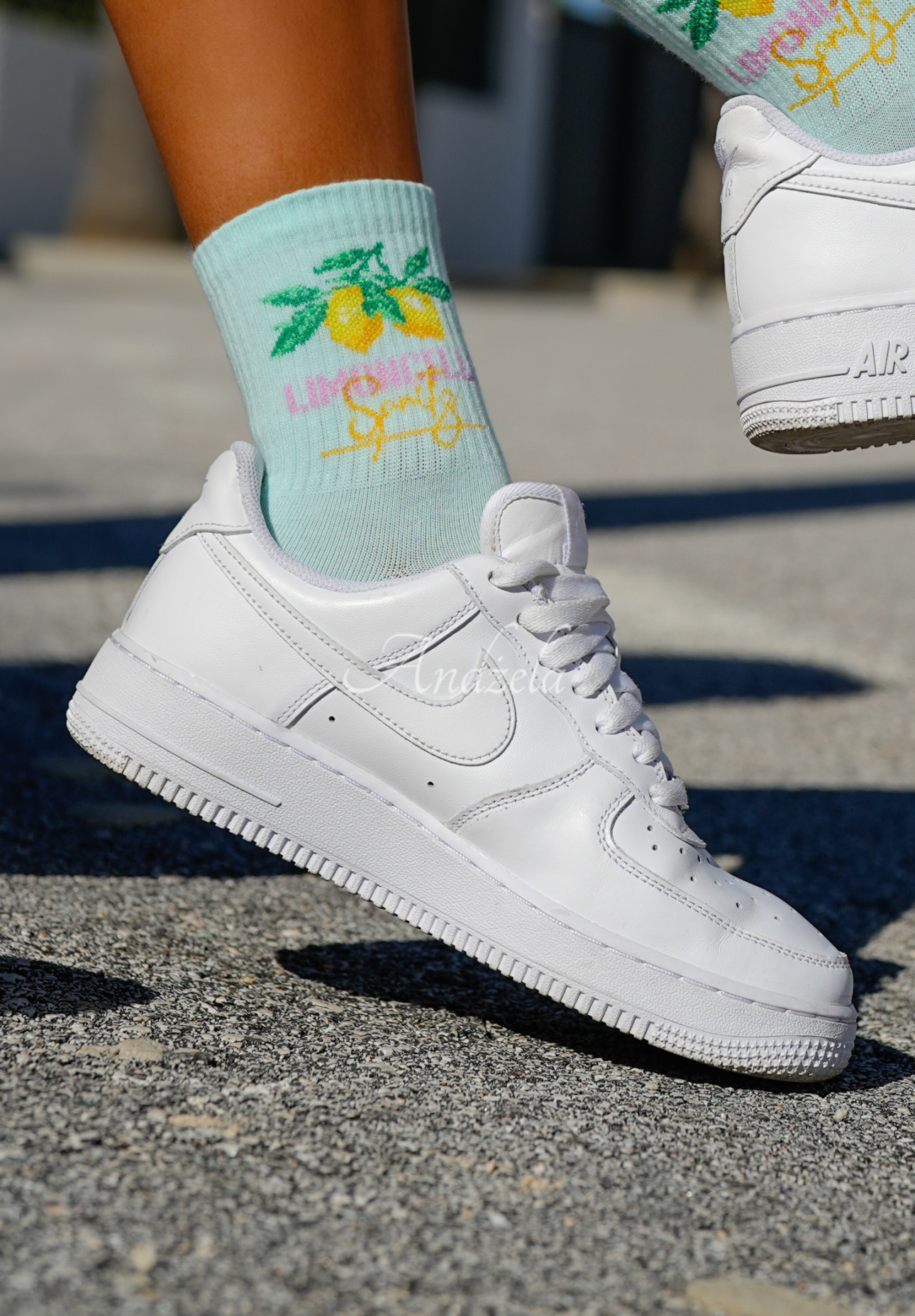 Długie skarpetki Limoncello Sparkling błękitne