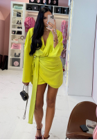 Krótki kombinezon z paskiem La Milla Don't Waste Time limonkowy