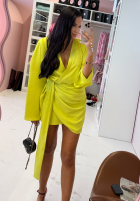 Krótki kombinezon z paskiem La Milla Don't Waste Time limonkowy