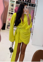 Krótki kombinezon z paskiem La Milla Don't Waste Time limonkowy