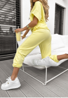 Komplet T-shirt i spodnie dresowe Double Trouble bananowy