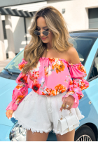 Kwiecista bluzka hiszpanka So Flowery różowa