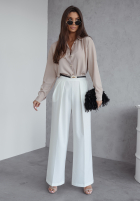 Eleganckie spodnie wide leg The Great Words ecru