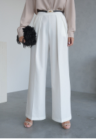 Eleganckie spodnie wide leg The Great Words ecru