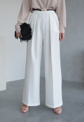 Material wide leg pants Not Difficult ecru