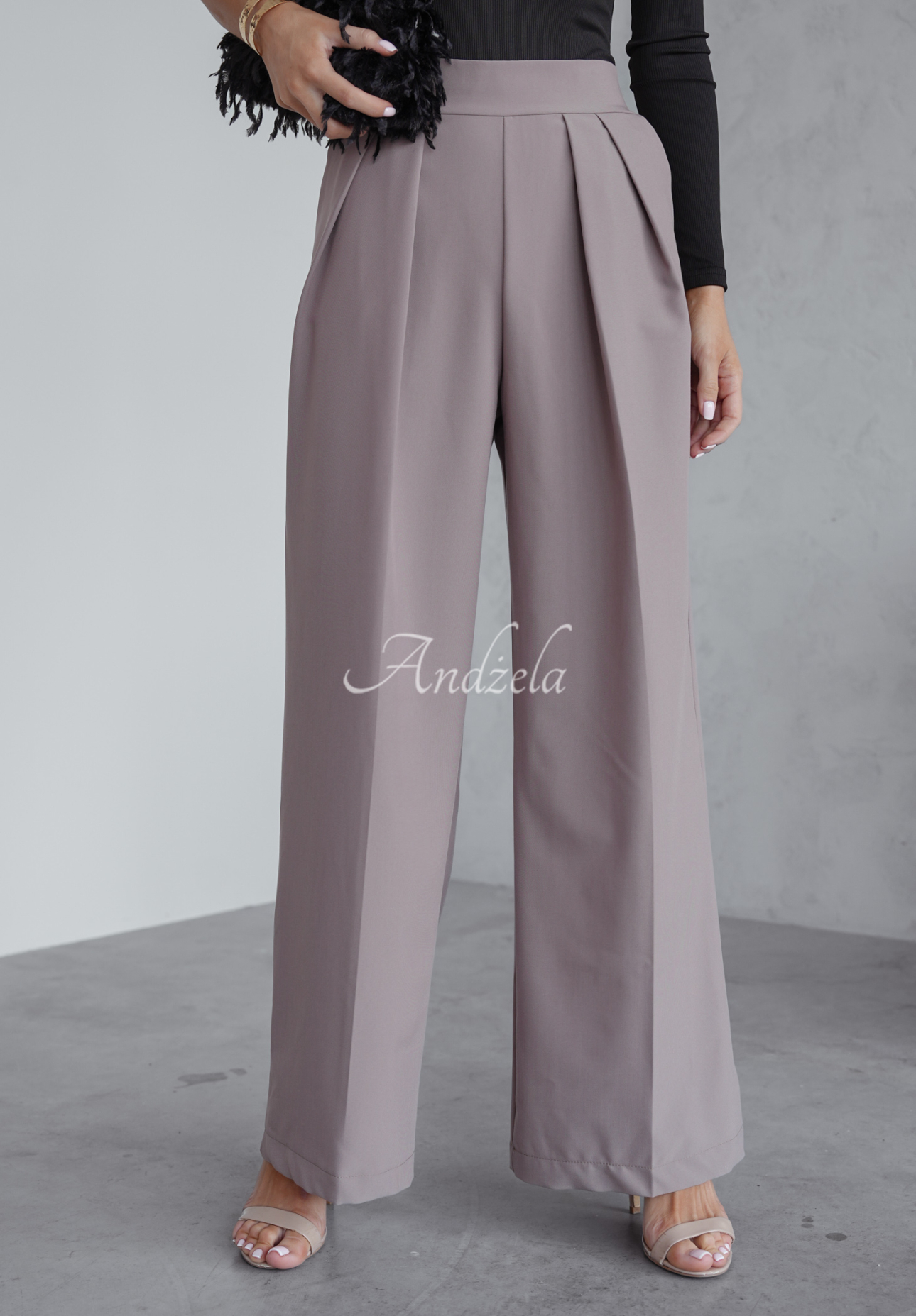 Material wide leg pants Not Difficult gray